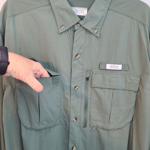 Gander Mountain Guide Series Shirt Mens 2XL Green Vented Outdoors Fishing - Picture 7 of 16